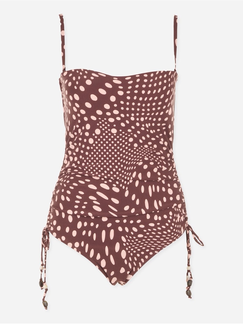 Nip Tuck Swim Brown Ruched One Piece Swimsuit Size 10 NWT Multifit Cup